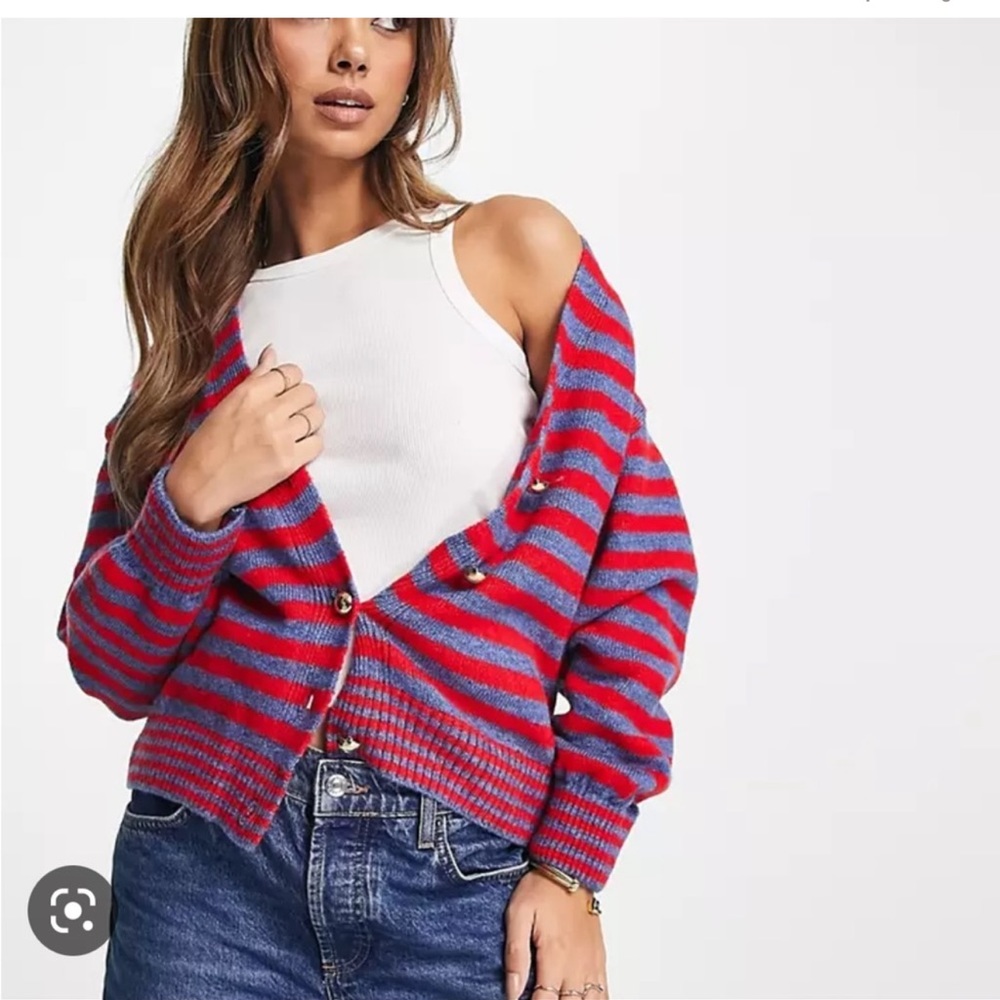 Mango striped cardigan size L
